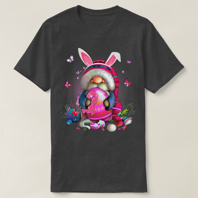 Cute Gnome Hugs Bunny Happy Easter Egg Hunting Gno T-Shirt (Design Front)