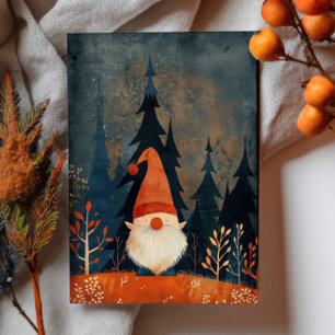 Cute Gnome Illustration Whimsical Christmas  Postcard