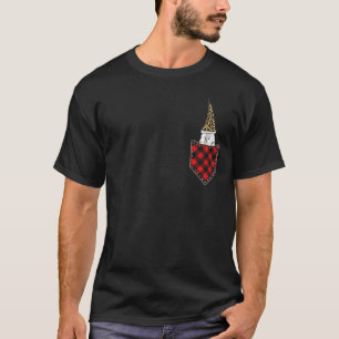 Cute Gnome In Pocket Gnome Leopard Red Plaid Chri T-Shirt