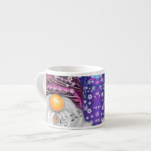 Cute Gnome In Purple Hat Sings A Christmas Song Espresso Cup