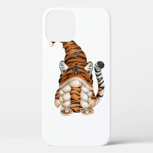 Cute Gnome In Tiger Costume And Tiger Mum. Perfect Case-Mate iPhone Case (Back)
