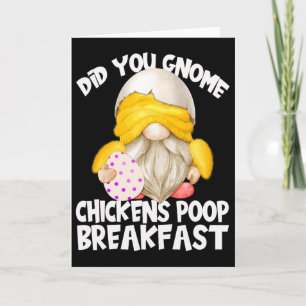 Cute Gnome In Yellow Chicken Costume Chickens Poop Card