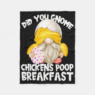 Cute Gnome In Yellow Chicken Costume Chickens Poop Fleece Blanket