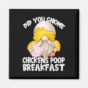 Cute Gnome In Yellow Chicken Costume Chickens Poop Magnet