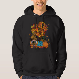 Cute Gnome Leopard Pumpkin Tree Leaves Autumn Than Hoodie