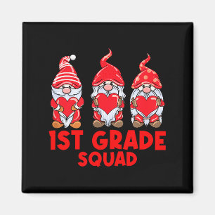 Cute Gnome Lover 1st Grade Funny Valentine Teacher Magnet