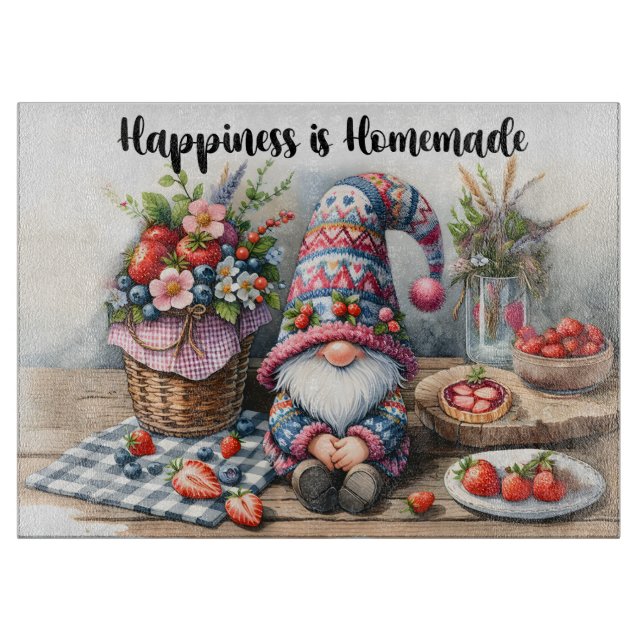 Cute gnome lovers kitchen  cutting board (Front)