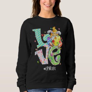 Cute Gnome Lpn Life Nurse Bunny Funny Easter Day C Sweatshirt