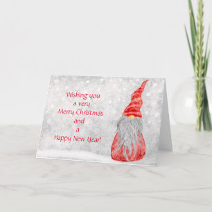 Cute Gnome Merry Christmas Card