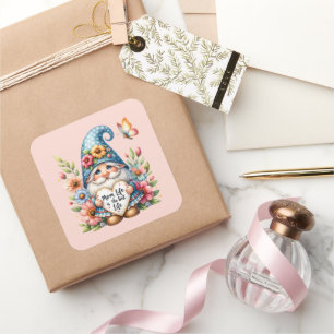 Cute gnome Mum life best life Square Sticker