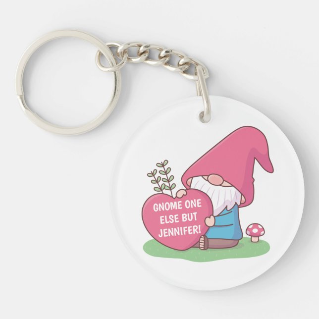 Cute Gnome One Else But Sweetheart Name Key Ring (Front)