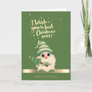 Cute Gnome Pine Tree Holiday Card