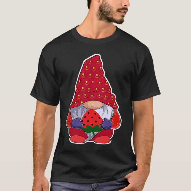 Cute Gnome Plush Strawberry For Women Strawberry P T-Shirt (Front)