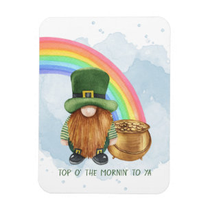 Cute Gnome Pot of Gold Custom St Patrick's Day Magnet