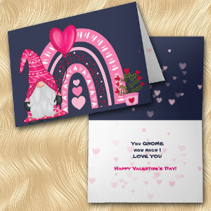 Cute Gnome Rainbow Valentine Card