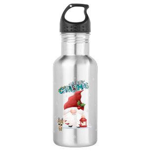 Cute Gnome Santa Claus Reindeer 532 Ml Water Bottle