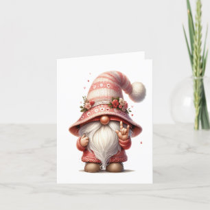 Cute Gnome Signing Love Card