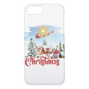 Cute Gnome, Snowman Celebrating Christmas Holiday iPhone 8/7 Case