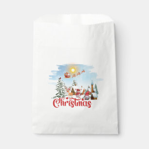 Cute Gnome, Snowman Celebrating Christmas Holiday Favour Bag
