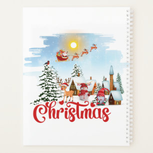 Cute Gnome, Snowman Celebrating Christmas Holiday Planner