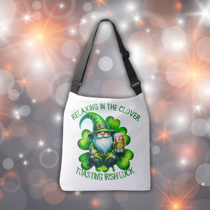 Cute Gnome St Patrick's Day with Beer Crossbody Bag