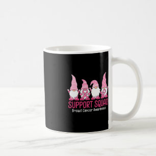 Cute Gnome Support Squad Breast Cancer Awareness Coffee Mug