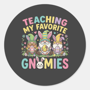 Cute Gnome Teacher Design Teaching  Classic Round Sticker