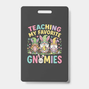 Cute Gnome Teacher Design Teaching  ID Badge