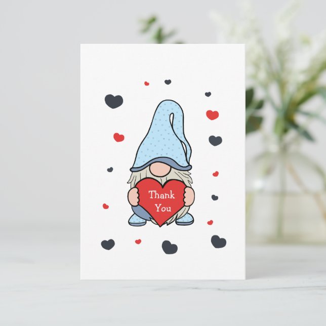 Cute gnome thank you card (Standing Front)