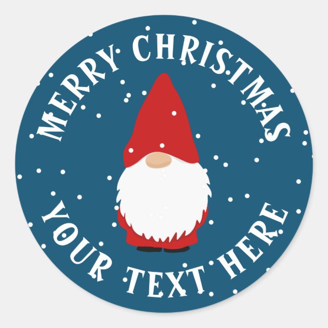 Cute gnome troll cartoon custom Christmas stickers (Front)