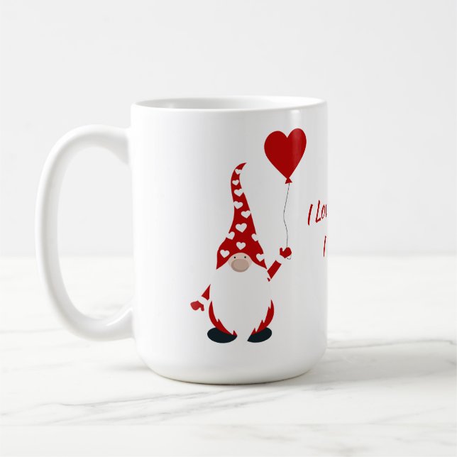 Cute Gnome Valentine Coffee Mug (Left)
