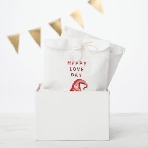 Cute Gnome Valentine Day Red Heart Valentine  Favour Bag