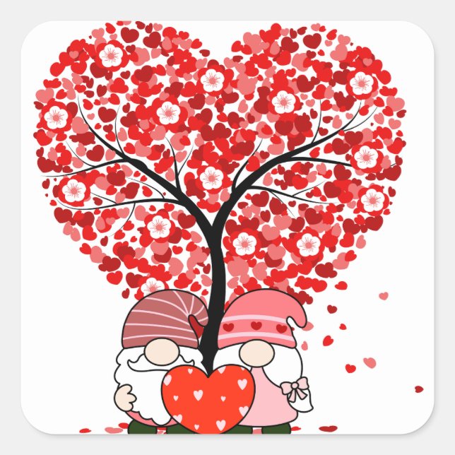 Cute Gnome Valentine’s Day Sticker, Love Stickers (Front)