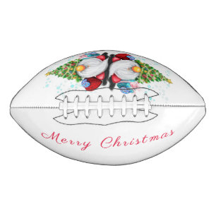 Cute Gnome with Christmas Tree Hat and Gift - Fun  Football