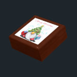 Cute Gnome with Christmas Tree Hat and Gift - Fun  Gift Box<br><div class="desc">Cute Gnome with Christmas Tree Hat and Gift - Fun Cartoon Drawing - Choose / Add Your Unique Text / Name / Colour - Make Your Special Gift - Resize and move or remove and add elements / text with customisation tool ! Drawing and Design by MIGNED. Please see my...</div>