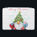 Cute Gnome with Christmas Tree Hat and Gift - Fun  iPad Mini Cover<br><div class="desc">Cute Gnome with Christmas Tree Hat and Gift - Fun Cartoon Drawing - Choose / Add Your Unique Text / Name / Colour - Make Your Special Gift - Resize and move or remove and add elements / text with customisation tool ! Drawing and Design by MIGNED. Please see my...</div>