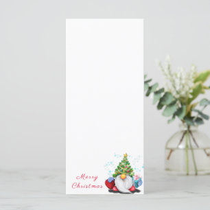 Cute Gnome with Christmas Tree Hat and Gift Menu