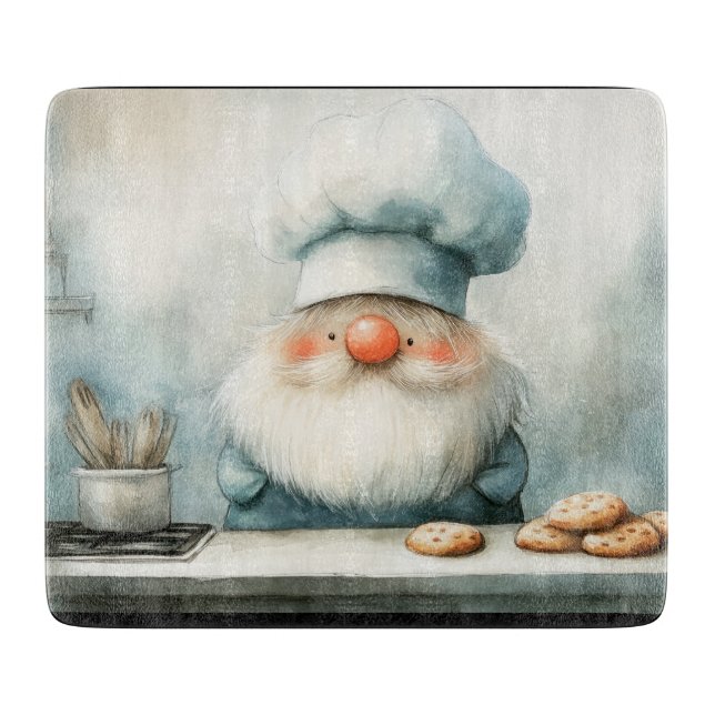 Cute Gnome With Cookies Cutting Board (Front)