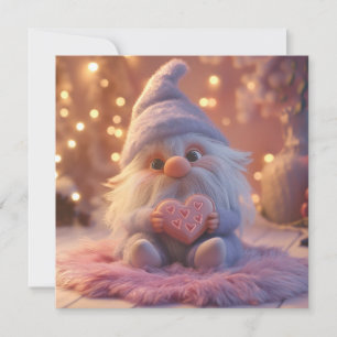 Cute Gnome with Heart: Valentine's Day Design Holiday Card