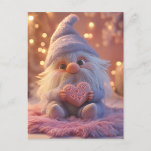 Cute Gnome with Heart: Valentine's Day Design Holiday Postcard