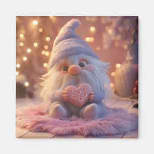Cute Gnome with Heart: Valentine's Day Design Magnet