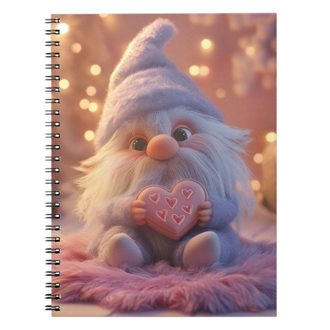 Cute Gnome with Heart: Valentine's Day Design Notebook (Front)