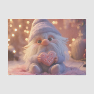 Cute Gnome with Heart: Valentine's Day Design Tissue Paper