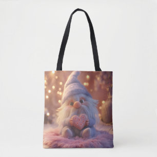 Cute Gnome with Heart: Valentine's Day Design Tote Bag