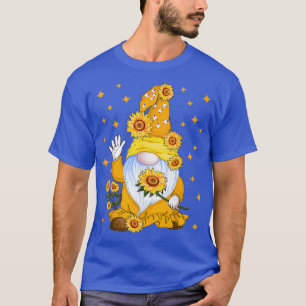 Cute Gnome with Sunflower Floral T-Shirt