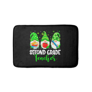 Cute Gnomes 2Nd Grade Teacher Squad St Patrick Bath Mat