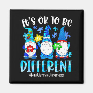 Cute gnomes autism awareness to be different puzzl magnet