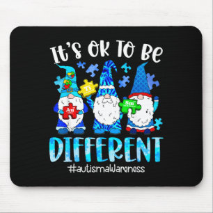 Cute gnomes autism awareness to be different puzzl mouse pad