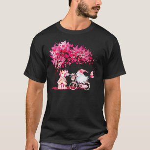 Cute Gnomes Bicycle Driving Love Hearts Valentines T-Shirt