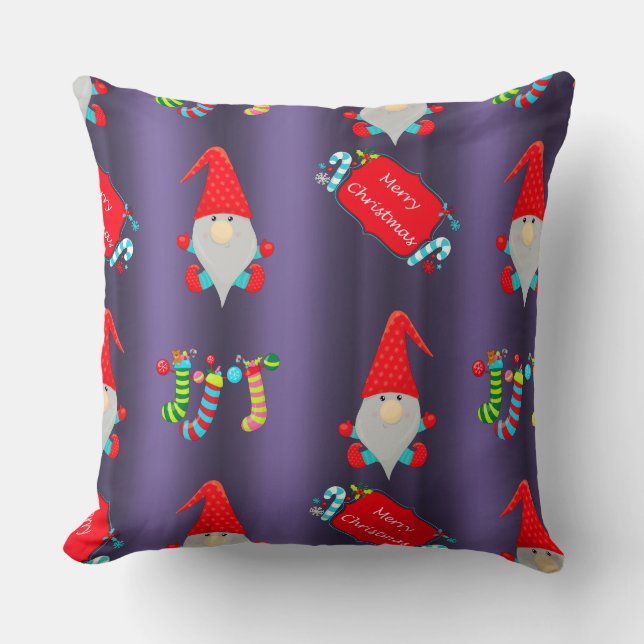 Cute Gnomes Christmas Cushion (Front)